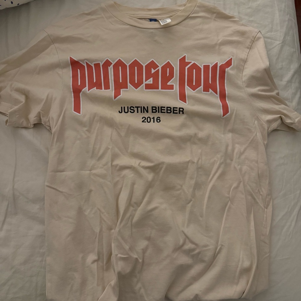 ‼️SOLD‼️ Purpose Tour Justin Bieber 2016 Cream T-Shirt